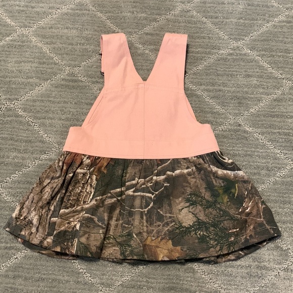 Pink & Camo Baby Girl Overall Dress 12m.    NEW w/o tags - Picture 2 of 3